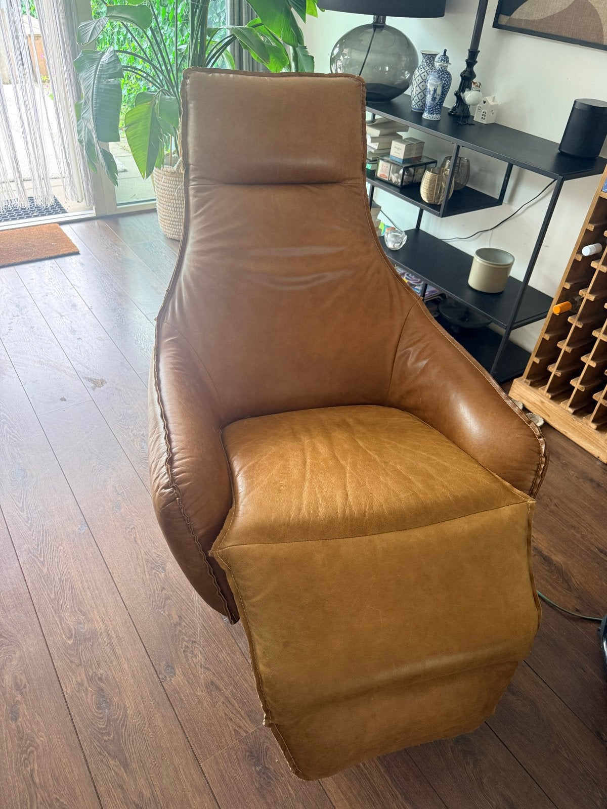 Buria Relax Fauteuil met Motor en Tiptoetsbediening, Ophalen, Gebruikt, Bruin, Leer