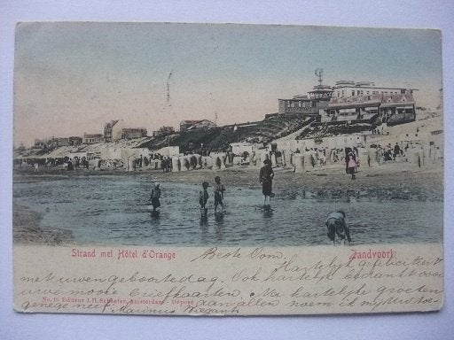 P337 Zandvoort - Strand met hotel d'Orange - 1902, Verzenden, Voor 1920, Gelopen, Noord-Holland