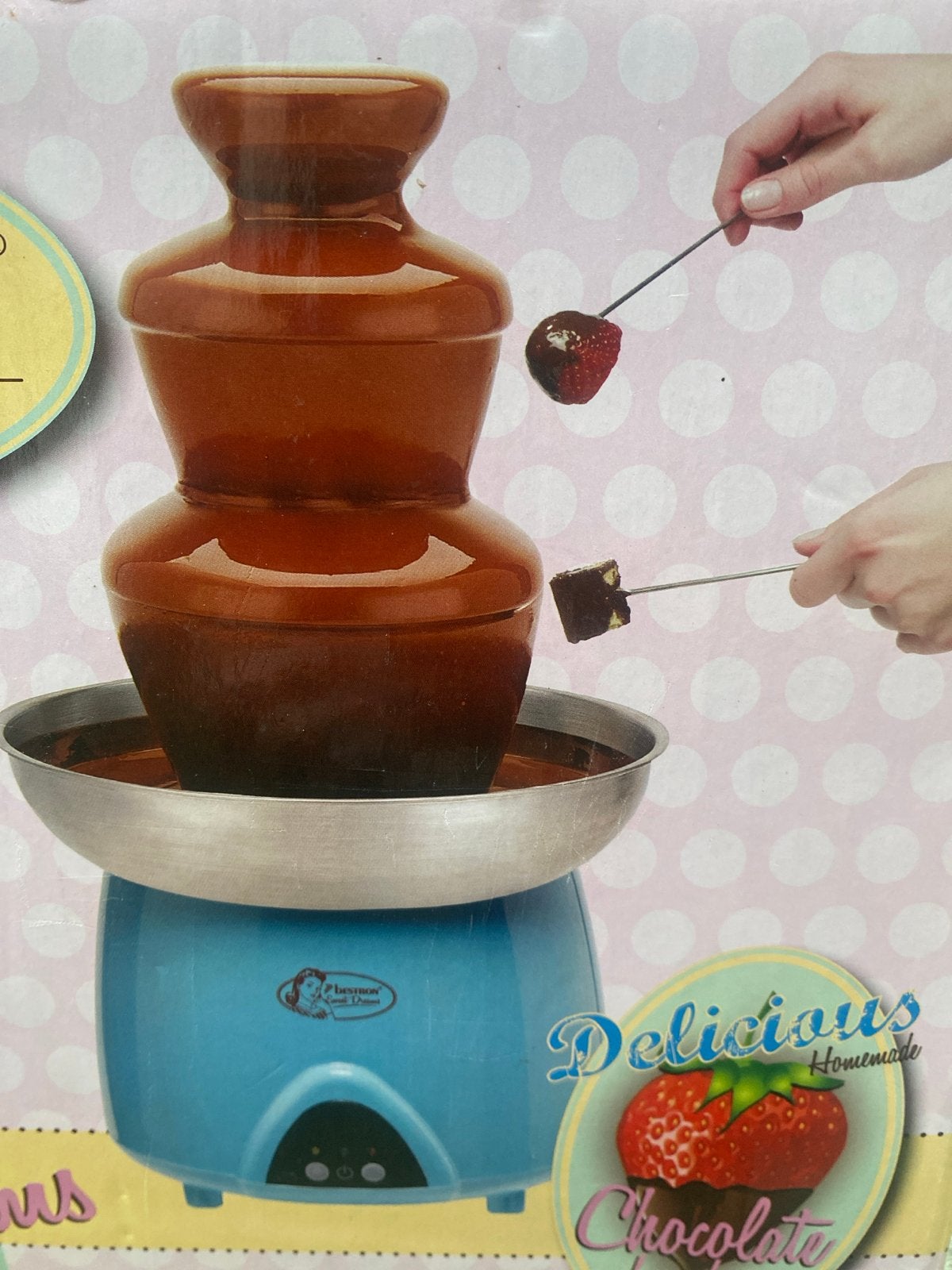 Chocoladefontein Bestron met doos, beschrijving en rager, Huis en Inrichting, Ophalen, Metaal, Overige merken, Overige typen