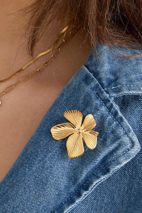 Trendy Yehwang Bloem Broche - Nieuw RVS Design, Overige materialen, Verzenden, Minder dan 4 cm, Nieuw