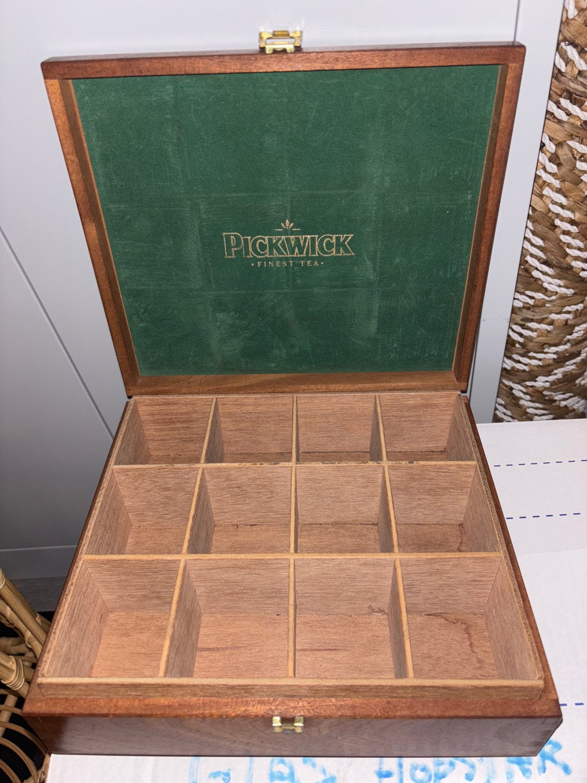 Pickwick Houten Theedoos met 12 Vakken, Ophalen of Verzenden, Zo goed als nieuw