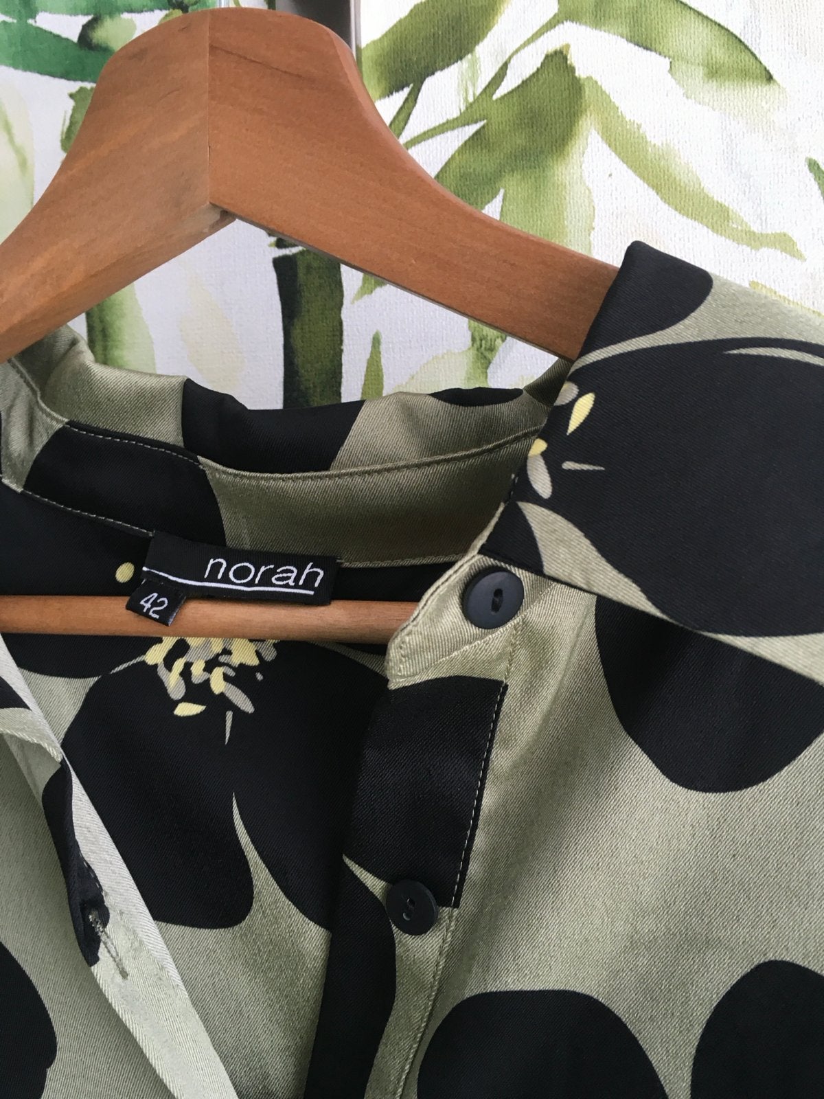 Lange blouse Norah met bloemenprint, Ophalen of Verzenden, Gedragen, Maat 42/44 (L), Groen