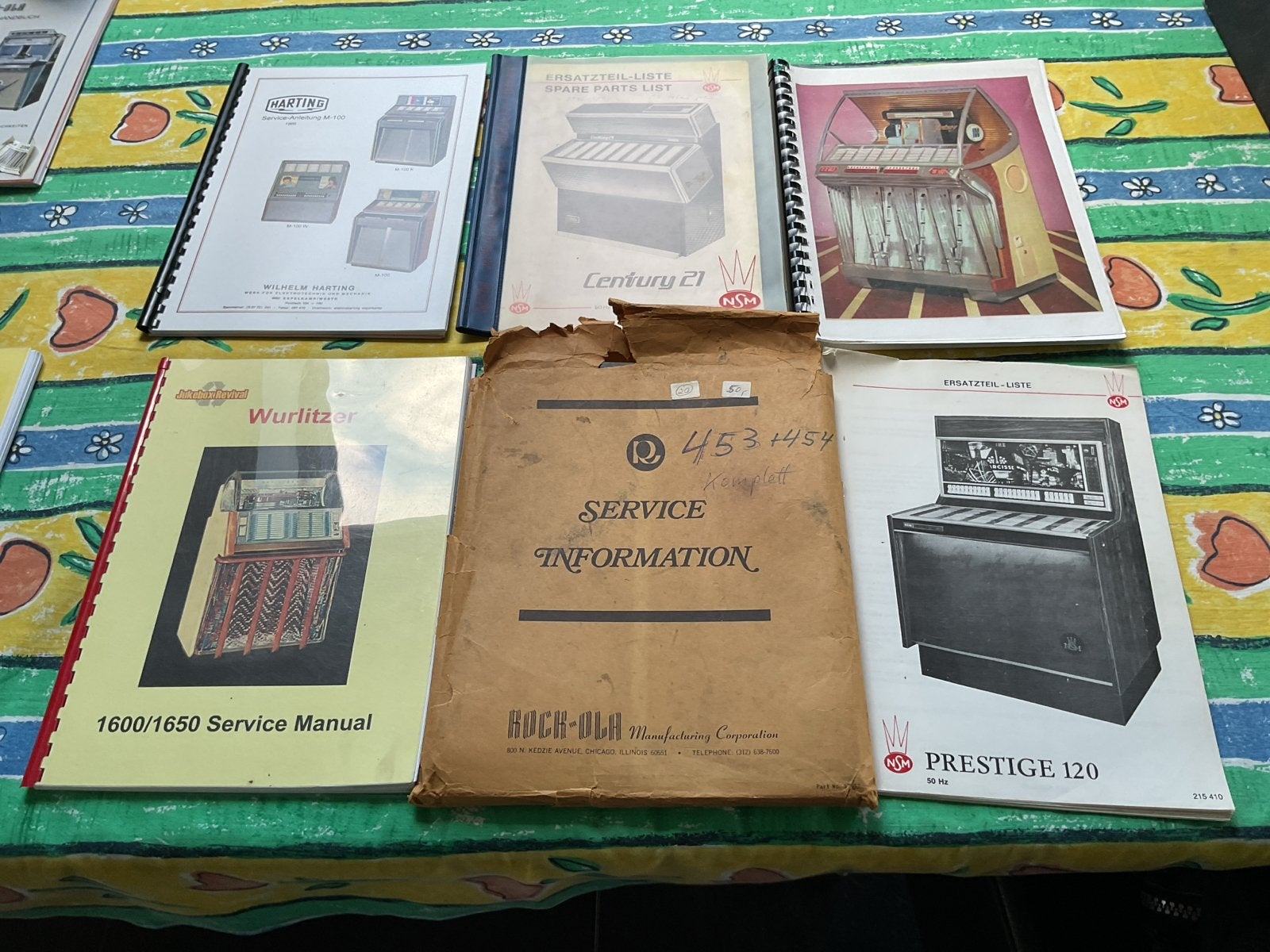 Jukebox Service Manualen - Wurlitzer, Rock-Ola, NSM, Harting, Ophalen, Gebruikt, 1950 tot 1960, Overige merken