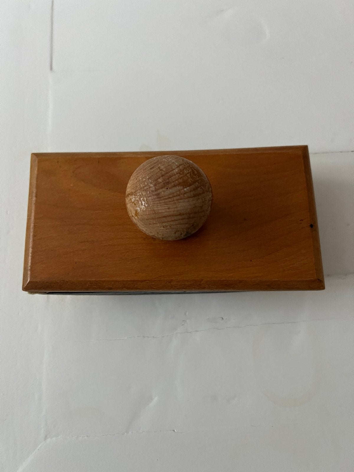 Vintage houten vloeibladroller met vloeipapier, Ophalen