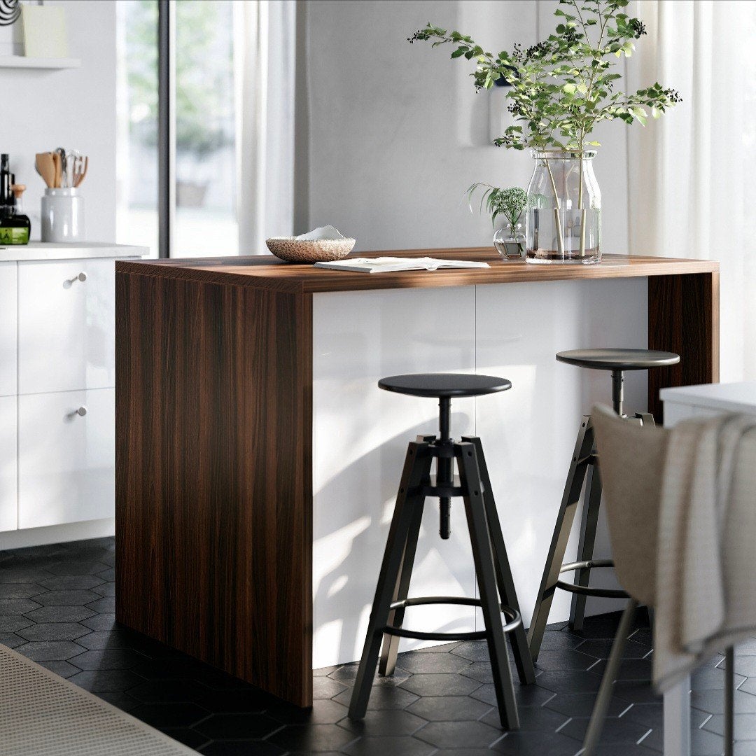 3 IKEA Dalfred barkruk, zwart, verstelbaar, Ophalen, In hoogte verstelbaar, 60 tot 90 cm, Zo goed als nieuw