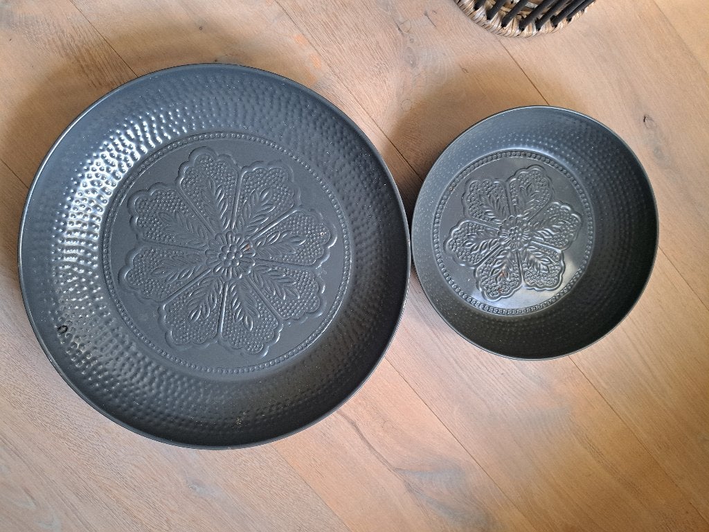 Schaal xl grijs ijzer, Gebruikt, Schaal, Rond, Ophalen of Verzenden
