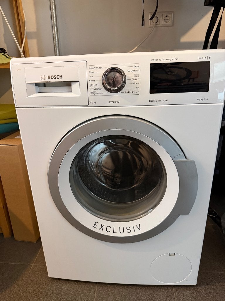 Bosch Serie 6 Exclusiv Wasmachine 8kg i-DOS EcoSilence Drive, Ophalen, 1200 tot 1600 toeren, Gebruikt, 8 tot 10 kg
