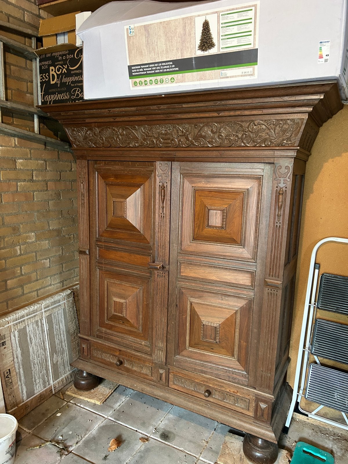 Antieke Dressoirkast - Massief Hout, Ophalen, 50 tot 75 cm, 150 tot 200 cm