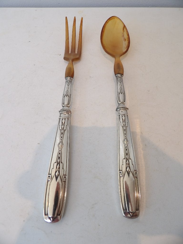 Art Deco Slabestek Verzilverd/Celluloid Frankrijk, Antiek en Kunst, Ophalen of Verzenden