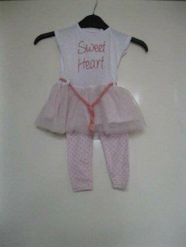 2 delige set jurkje + legging Sweet Heart maat 74/80 zgan, Meisje, Ophalen of Verzenden, Setje, Sweet Heart