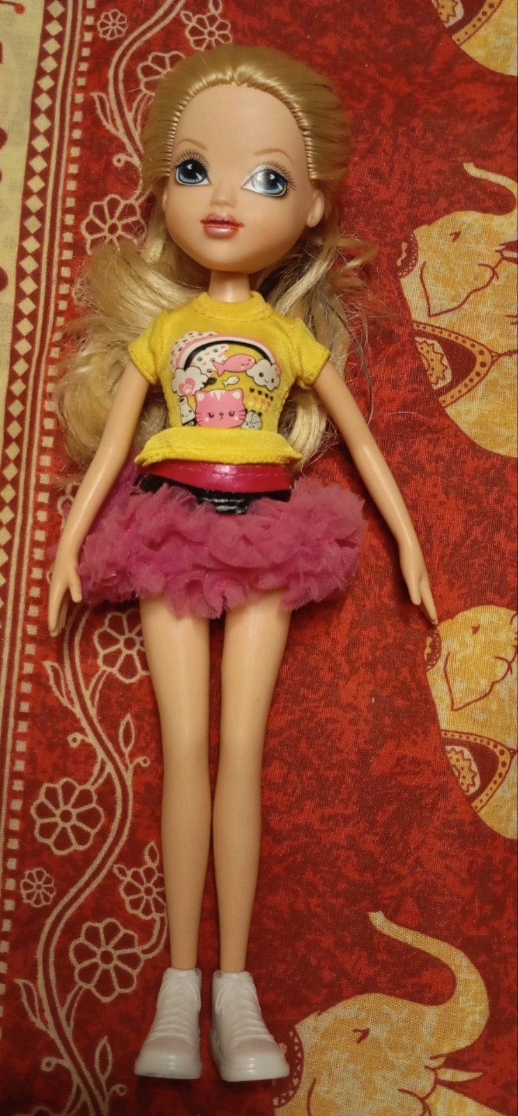 Maxie Girl met blond haar en roze rokje, Ophalen of Verzenden, Gebruikt, Overige typen