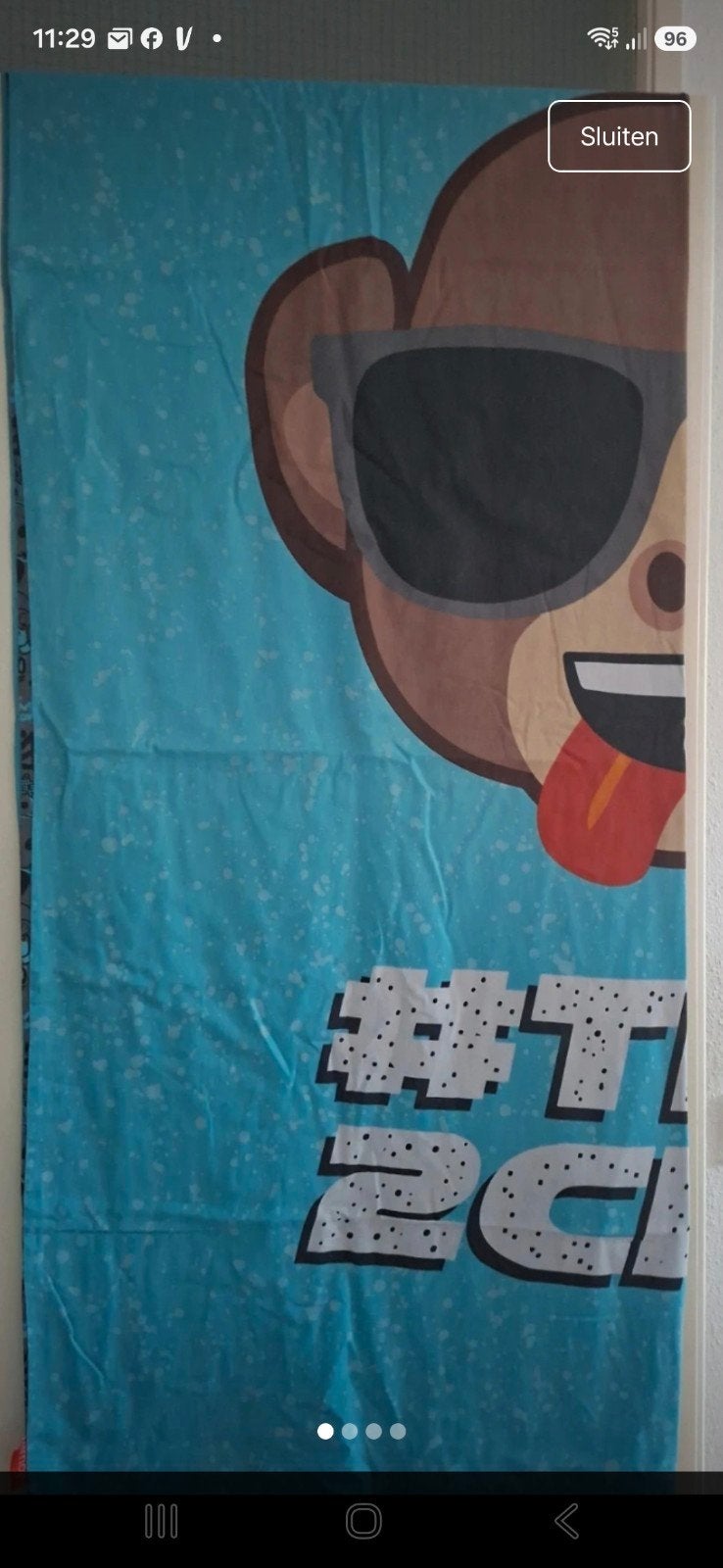 Paul Frank 1-persoons dekbedhoes, Kinderen en Baby's, Gebruikt, Ophalen of Verzenden, Deken of Dekbed, Meerkleurig