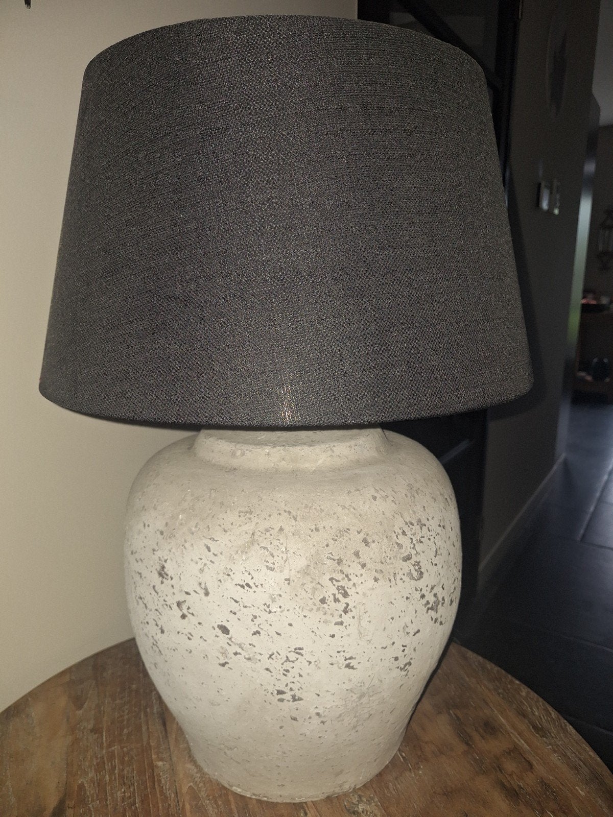 Set van 2 zwarte stenen kruiklampen, 57cm hoog, Zwart, Ophalen, Gebruikt, Steen/keramiek