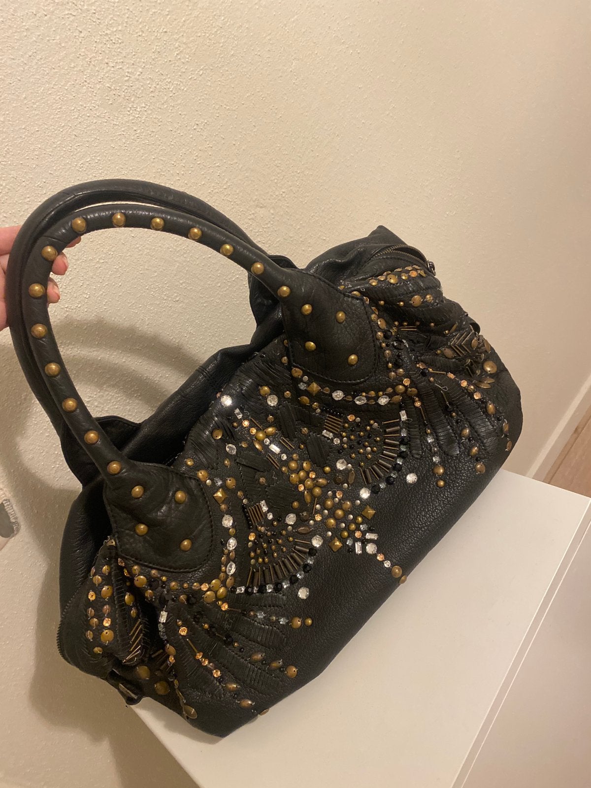 Echt leren tas river island grote ruime tas, Ophalen of Verzenden, Bruin, Shopper
