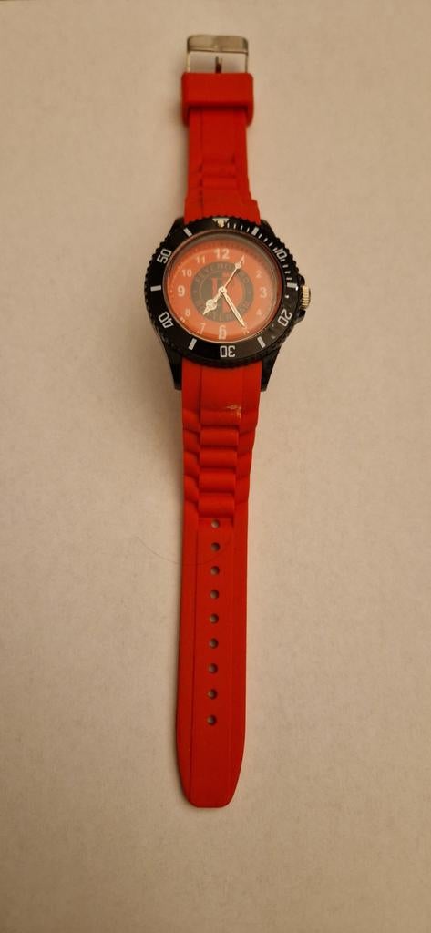 Mooi Feyenoord Horloge - Rood met Zwart, Overige merken, Kunststof, Polshorloge, Kunststof