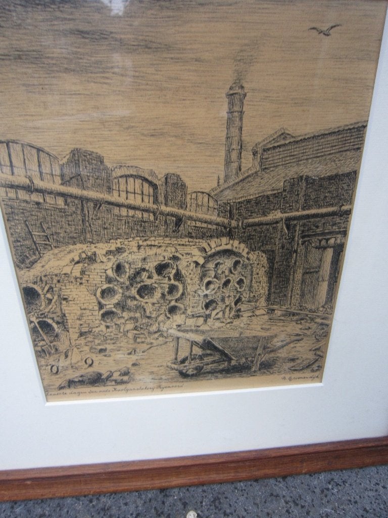 Rotterd. FEIJENOORD, Tek Laatste dagen Koolgas stokerij, Antiek en Kunst, Ophalen of Verzenden