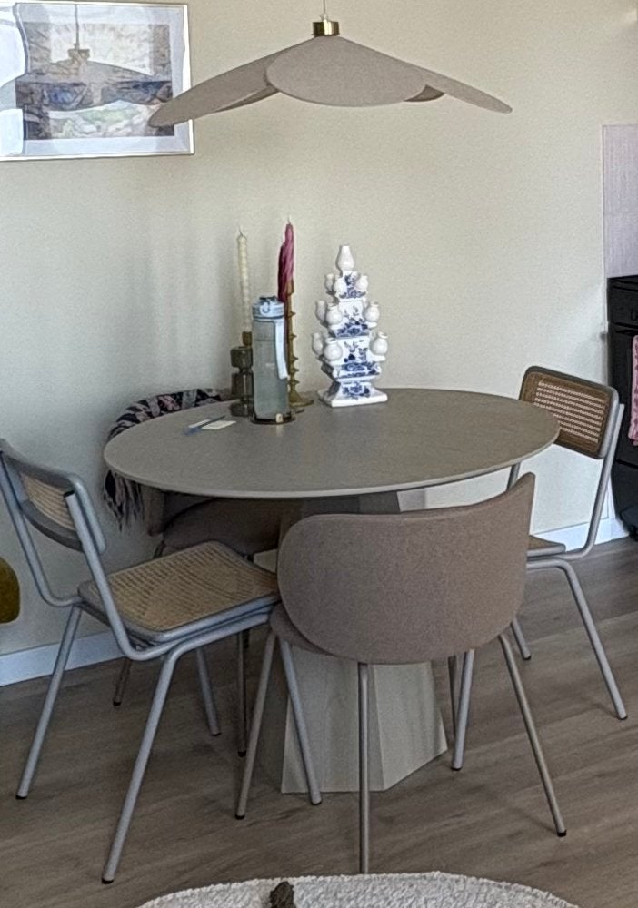 Zuiver Pilar eettafel rond 100cm, Huis en Inrichting, Tafels | Eettafels, Ophalen, Gebruikt, 100 tot 150 cm, Rond