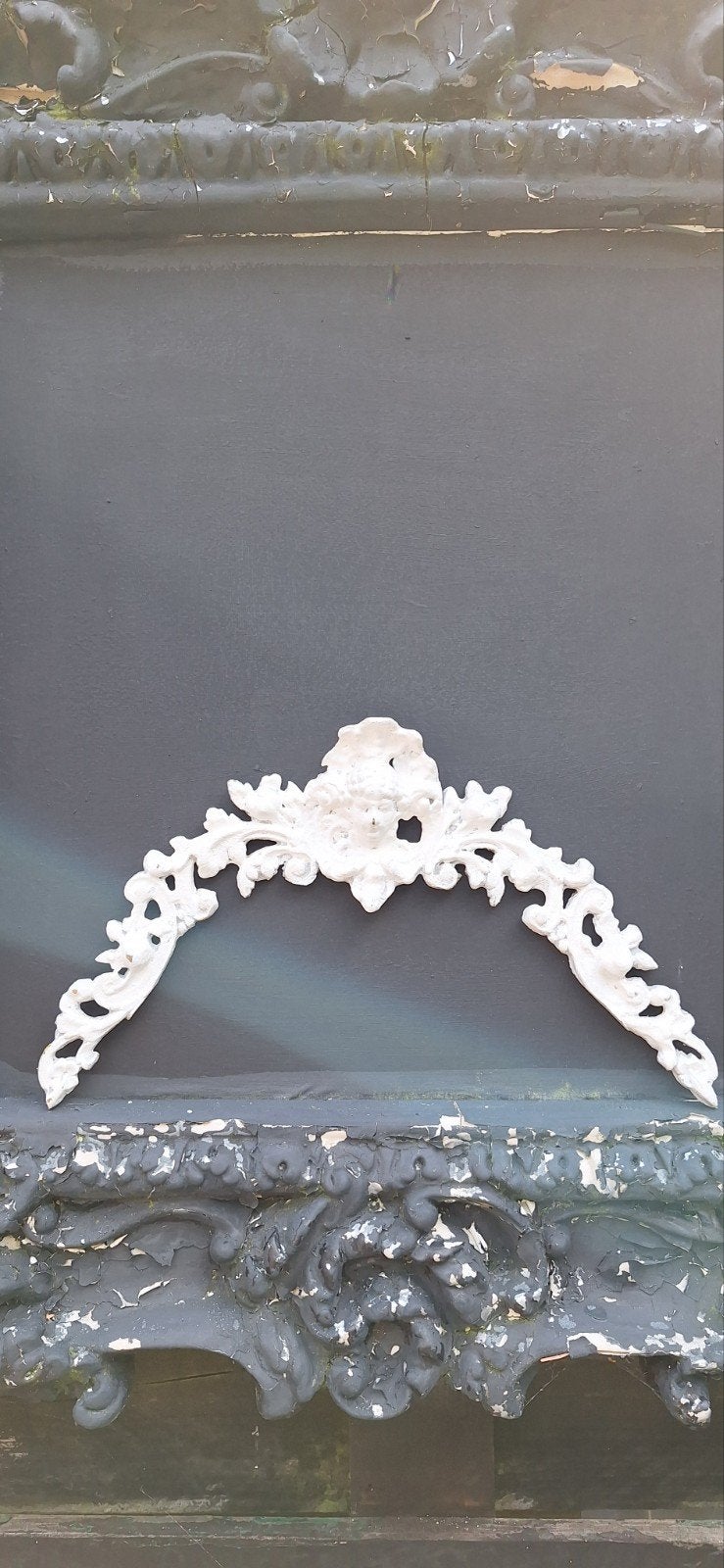 Antiek spiegel ornament wit, Ophalen, Rechthoekig