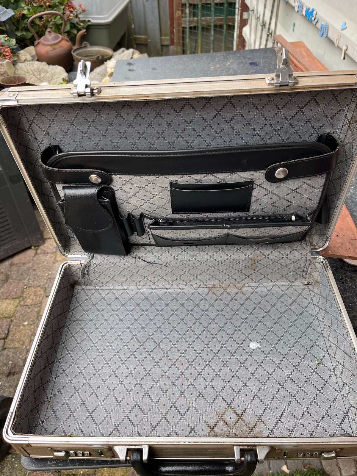 Vintage Aluminium Aktetas met Cijferslot, Gebruikt, 50 tot 60 cm, Slot, Ophalen of Verzenden