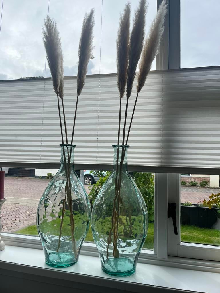 Glazen potten/vazen, Ophalen, Zo goed als nieuw, Blauw, Glas