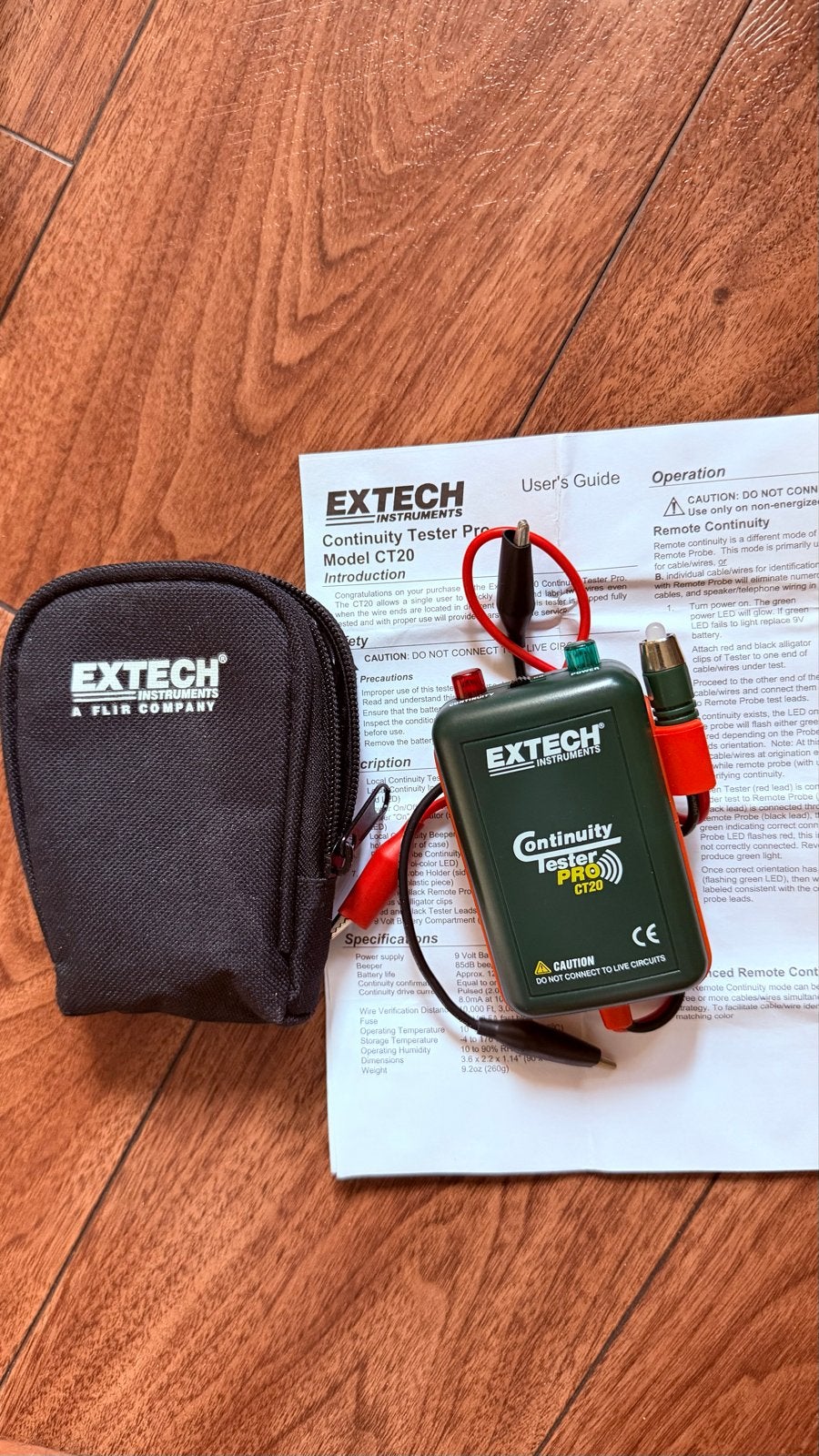 Extech CT20 Continuïteit Tester Pro met draagtas, ., Ophalen of Verzenden, Zo goed als nieuw, Elektriciteit