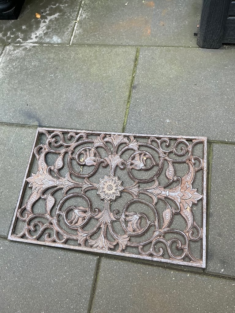 Gietijzeren deurmat, Tuin en Terras, Ophalen, Gebruikt, Gietijzer
