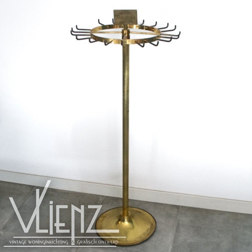 Vintage, midcentury messing kapstok, winkelrek, Dobrefa, Ophalen, Huis en Inrichting