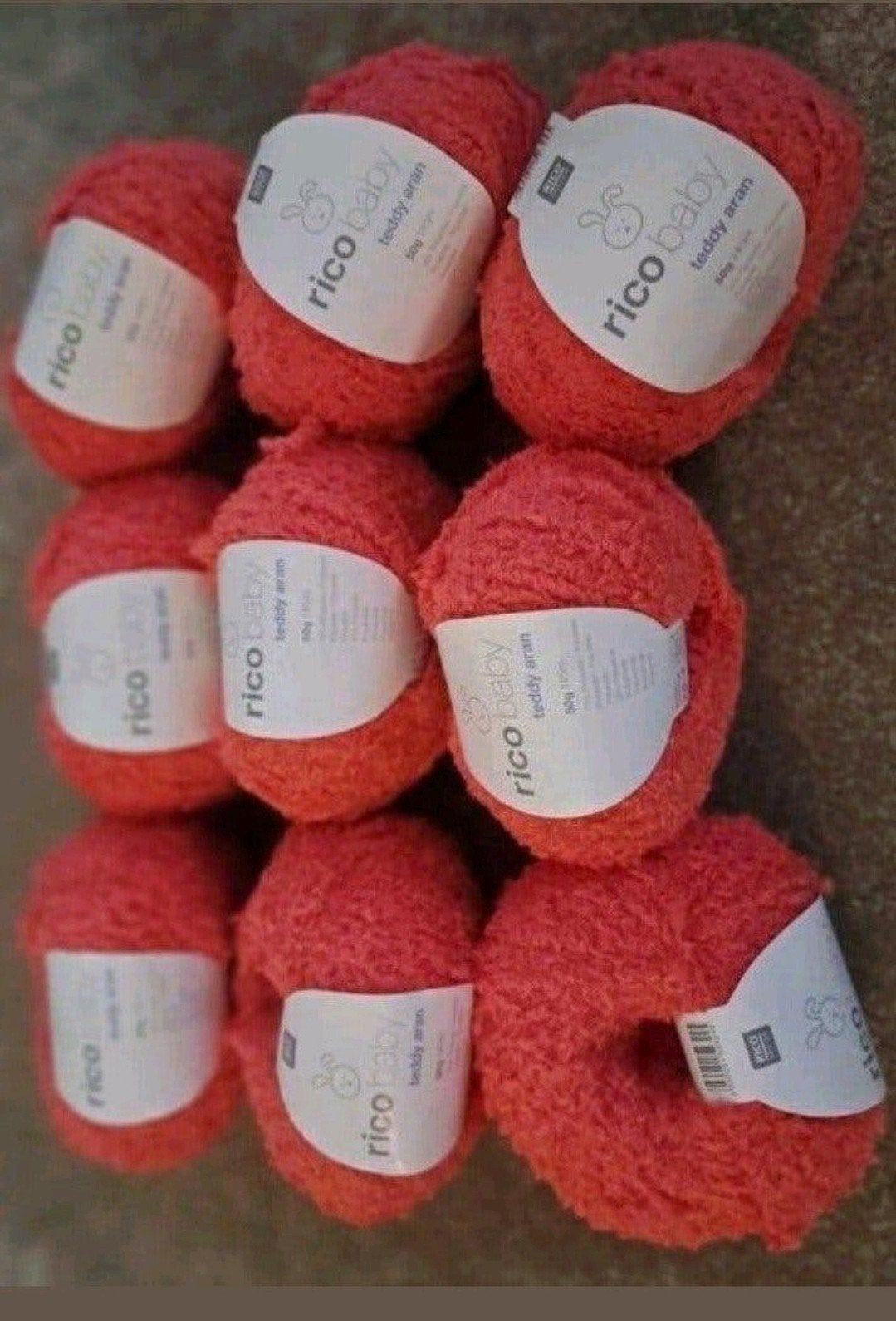 Rico Teddy Aran Koraalrood Breigaren/Haakgaren - 9 bollen, Ophalen of Verzenden, Nieuw, Breien of Haken, Wol of Garen