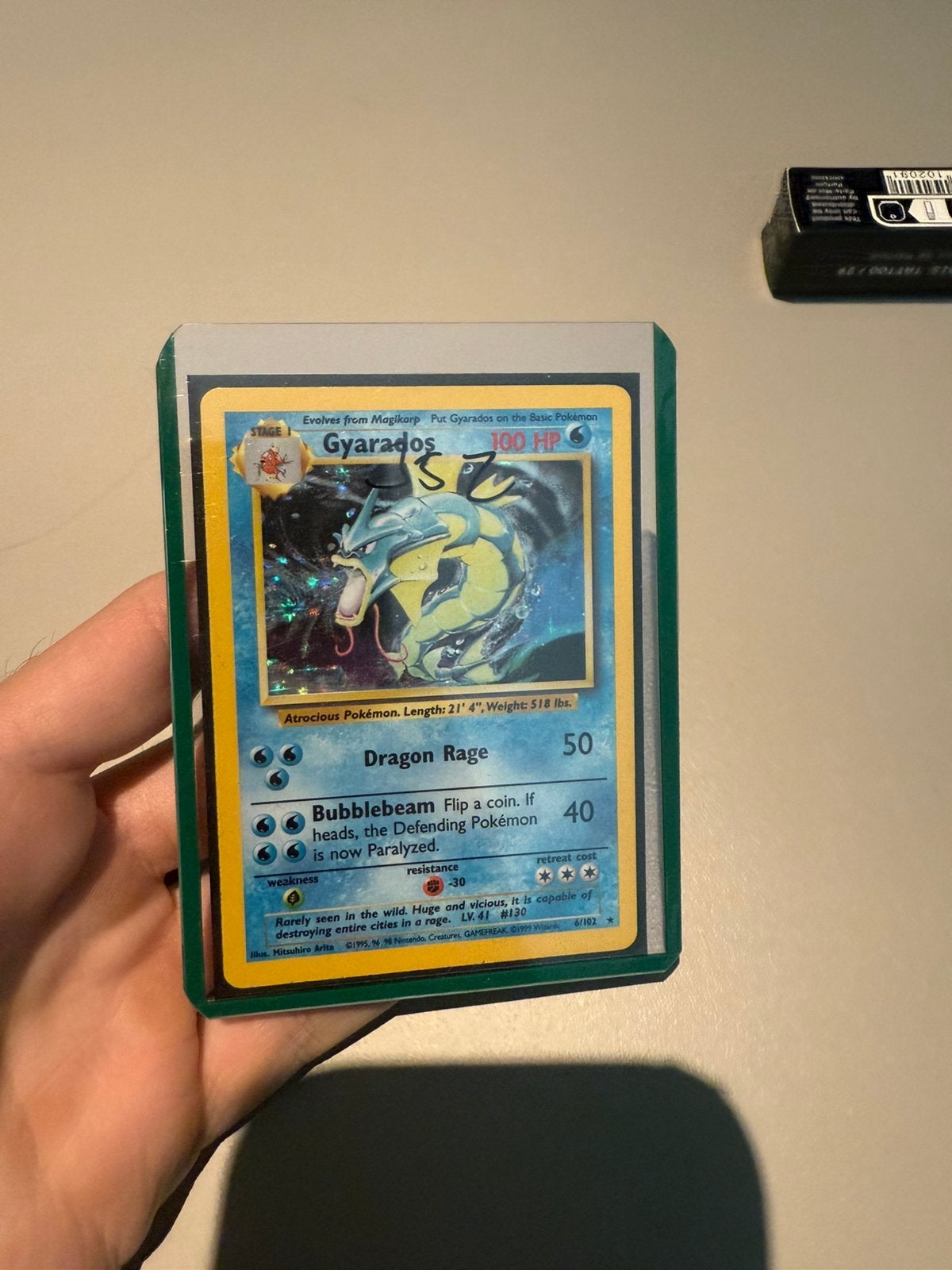 Gyarados Holo 6/102 – Base Set 1999 – Pokémon Card, Ophalen of Verzenden, Losse kaart