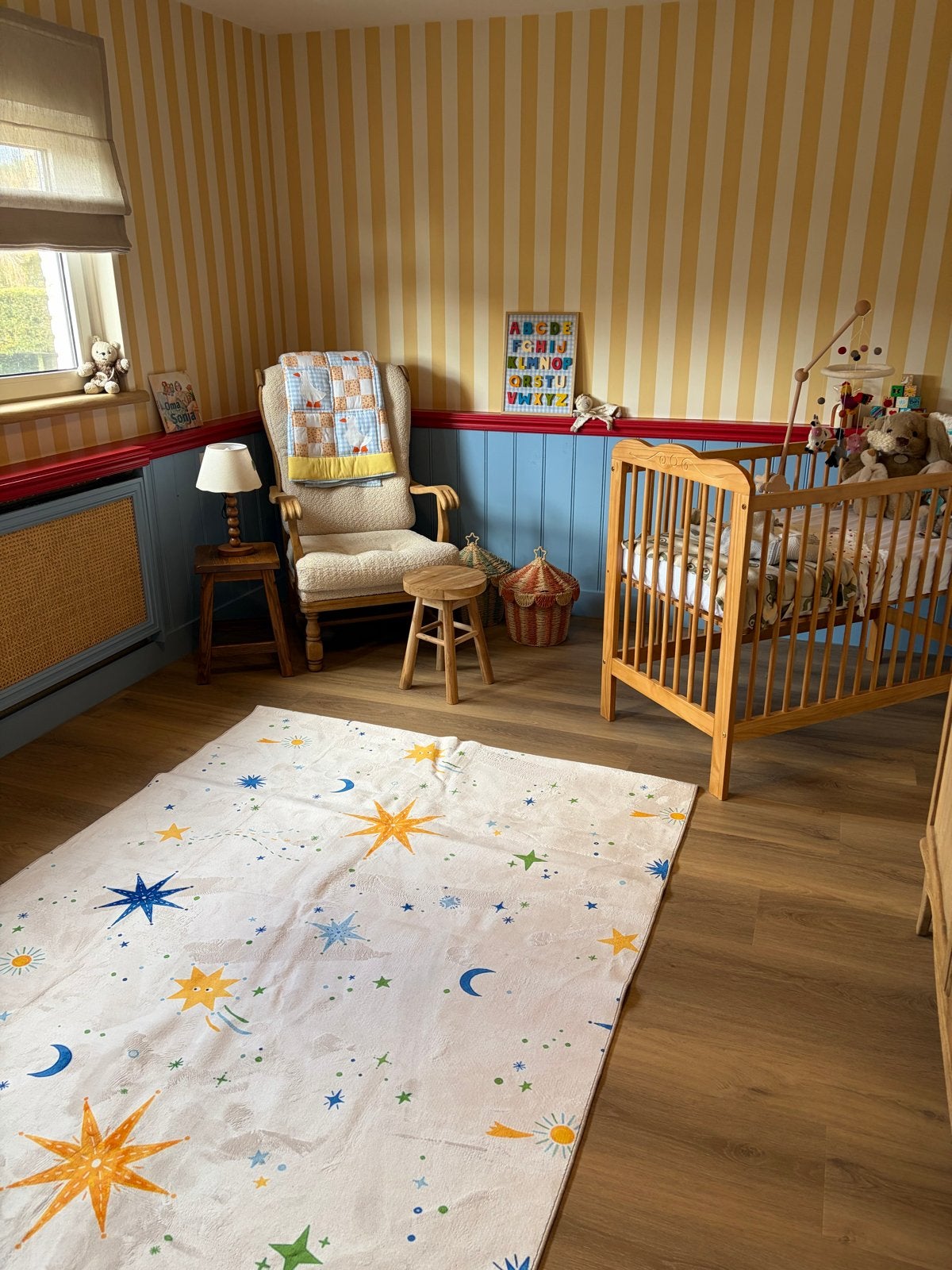 Vloerkleed met sterren en manen voor kinderkamer, 100 tot 150 cm, Nieuw, Ophalen of Verzenden, 150 tot 200 cm