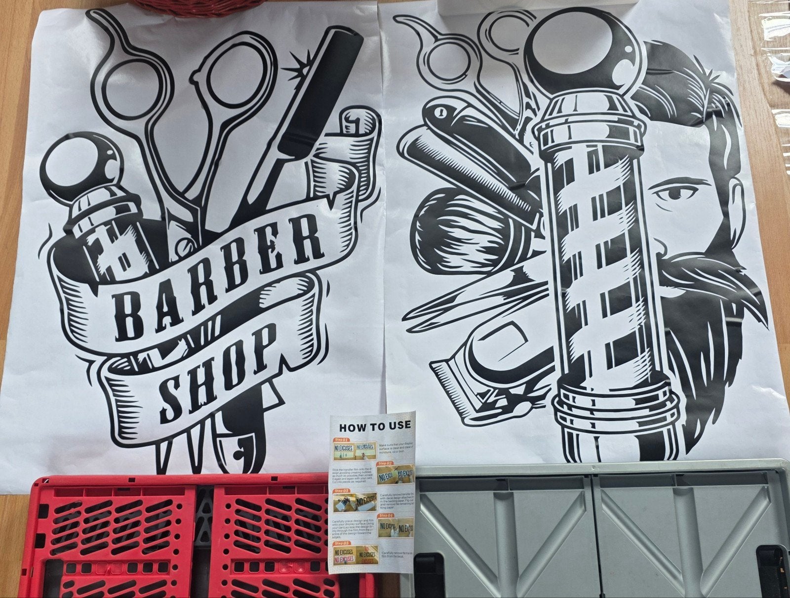 Barber Shop Muurstickers - Set van 2, Ophalen of Verzenden, Nieuw, Overige typen
