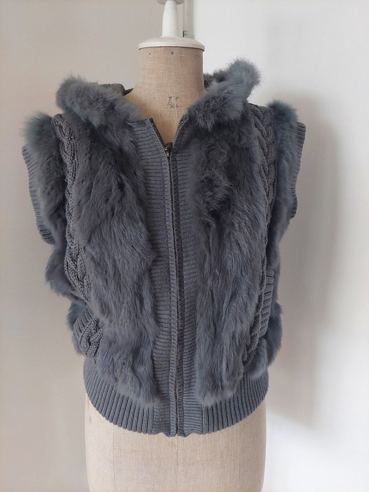 Shulamite bodywarmer gilet met capuchon en Lapin bont, Maat 38/40 (M), Bruin, Shulamite, Ophalen of Verzenden