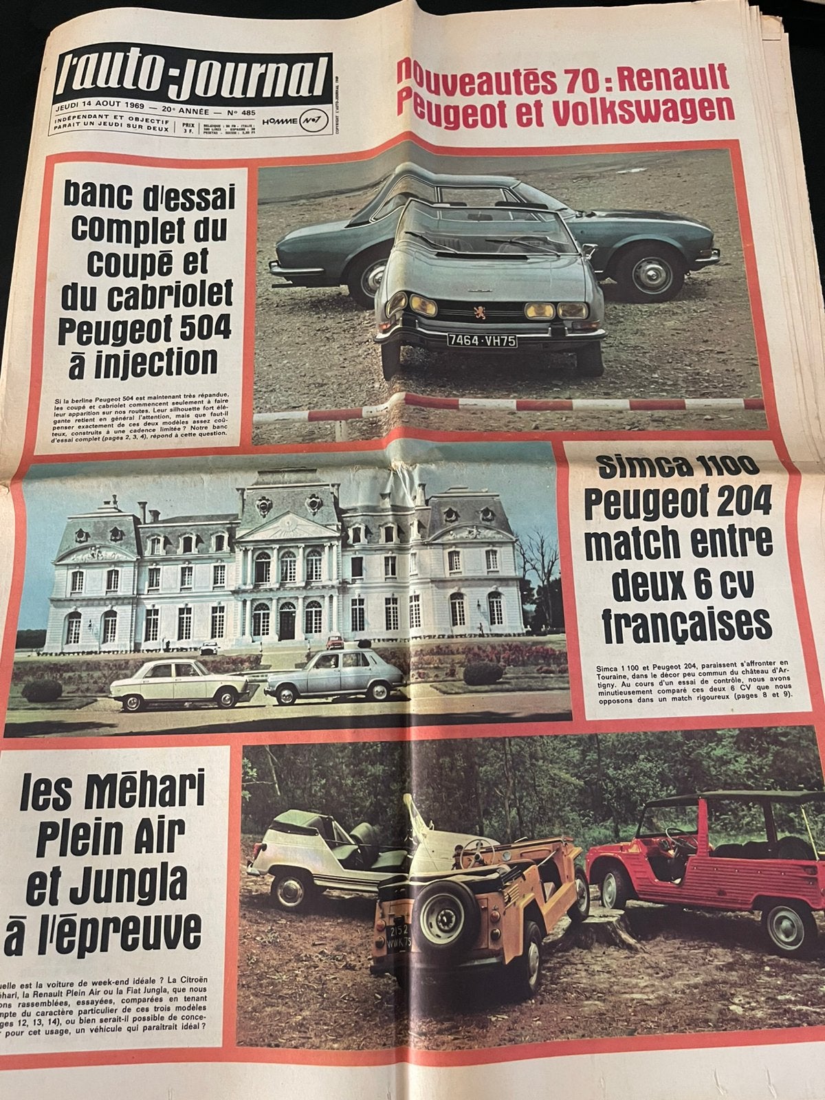 Vintage L’auto-journal 1969, Ophalen of Verzenden, 1960 tot 1980, Tijdschrift