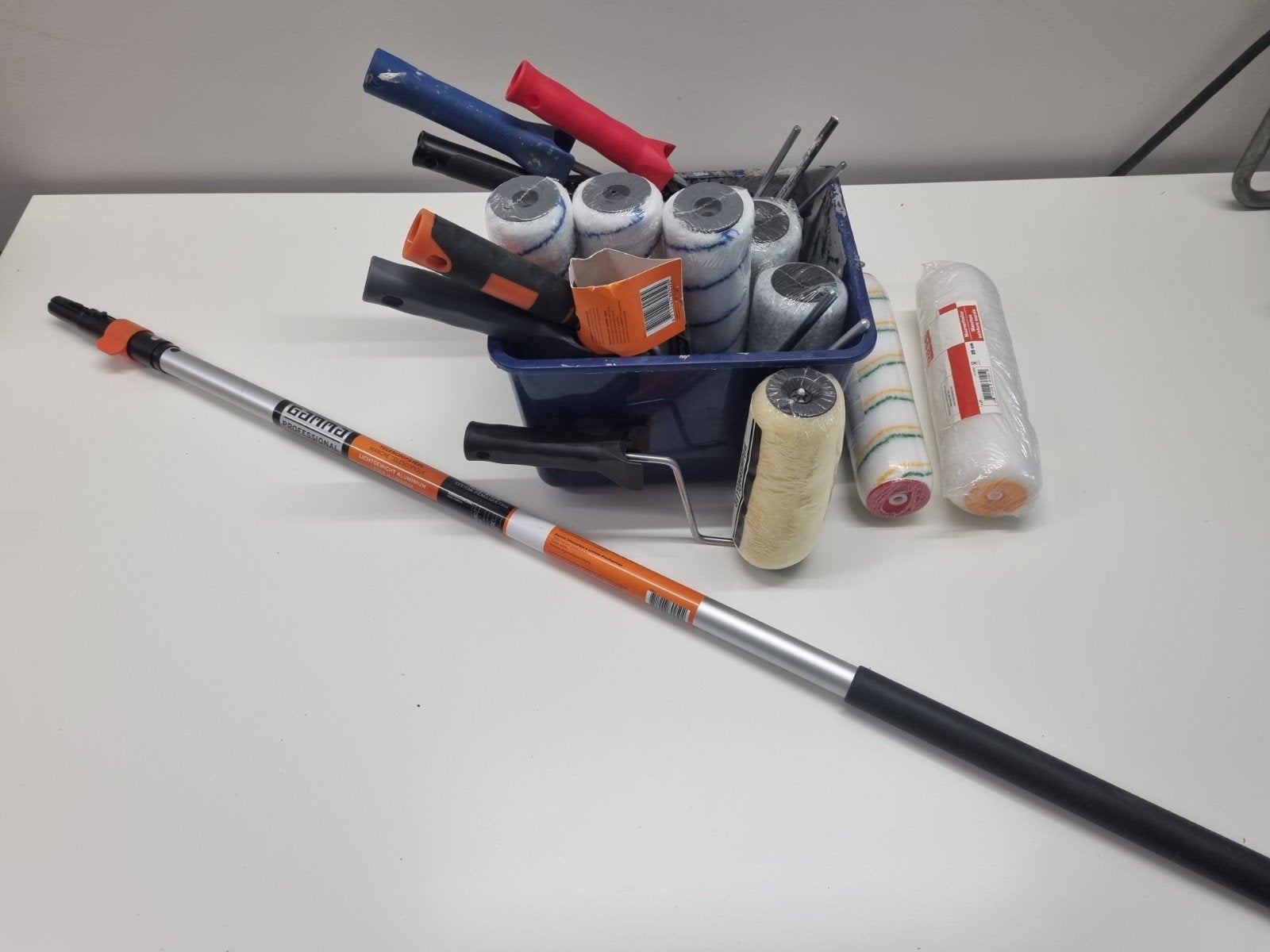 Verfrollers, handvatten en telescoopsteel - Complete set, Ophalen, Zo goed als nieuw, Verfroller