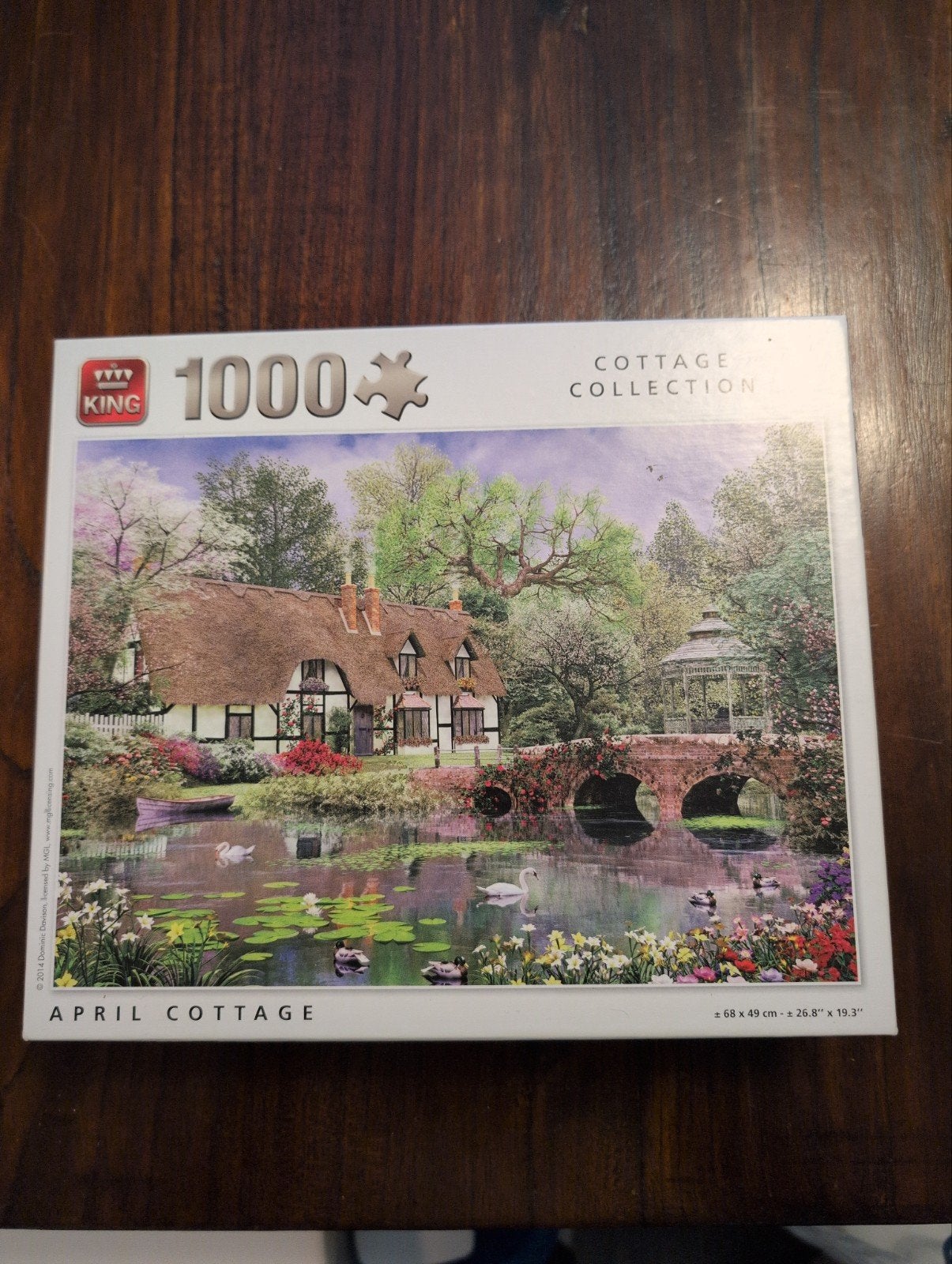 King Legpuzzel 1000 stukjes - April Cottage, Hobby en Vrije tijd, Ophalen of Verzenden, 500 t/m 1500 stukjes, Gebruikt, Legpuzzel