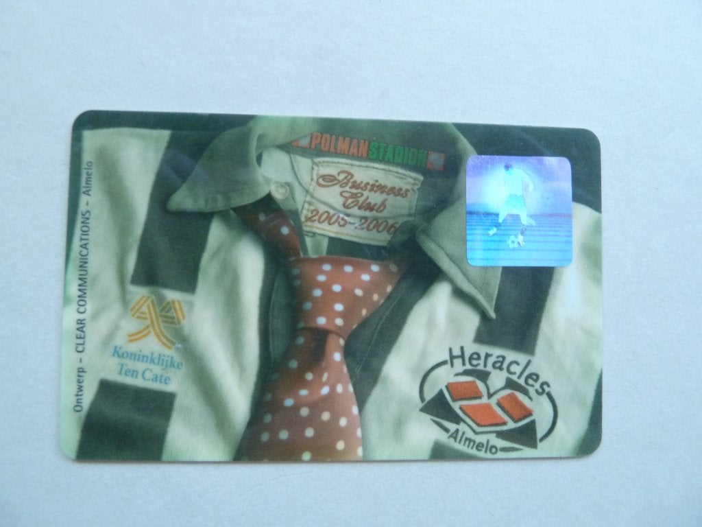 Businessclubcard  Heracles  2005/2006 Lichtblauwe achterkant, Ophalen of Verzenden, Zo goed als nieuw, Overige binnenlandse clubs