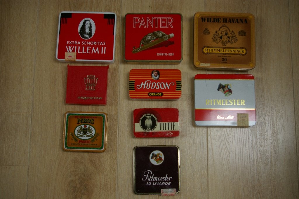 sigarenblikjes, Ophalen, Gebruikt, Sigarenbandjes