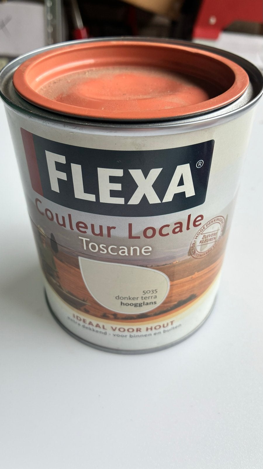 Flexa Lak Donker Terra Hoogglans 0,75L Nieuw, Doe-het-zelf en Verbouw, Ophalen of Verzenden, Nieuw, Overige typen