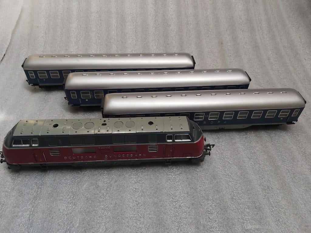 Vintage Fleischmann Touropa trein V200 Digitaal, Gebruikt, Fleischmann, Ophalen of Verzenden, Gelijkstroom