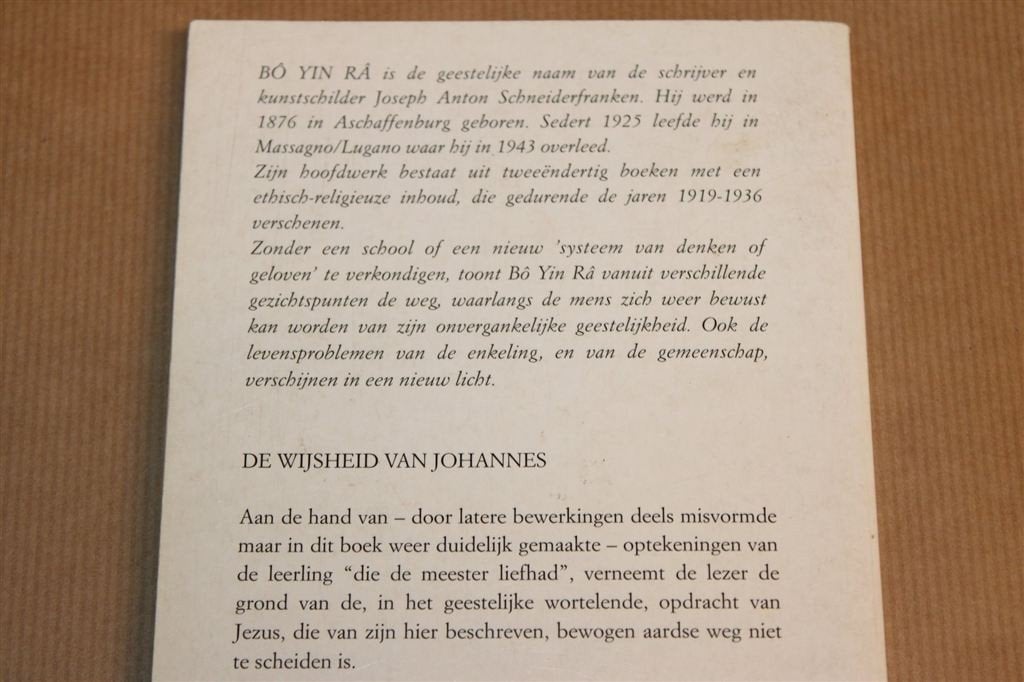 De Wijsheid van Johannes — Bô Yin Râ, Esoterisch, Boeken, Ophalen of Verzenden, Gelezen, Overige onderwerpen, Achtergrond en Informatie