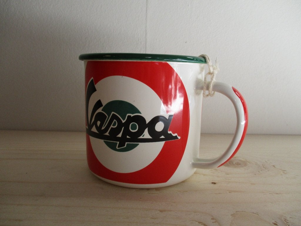 emaile mok VESPA inhoud360 ml. licentie, nieuw, Nieuw, Ophalen of Verzenden, Overige stijlen, Metaal