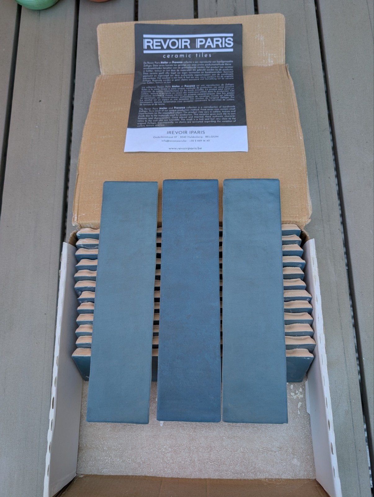 Keramische wandtegels Revoir Paris, blauw, 6*25, Ophalen, Nieuw, Steen/keramiek, Wandtegel