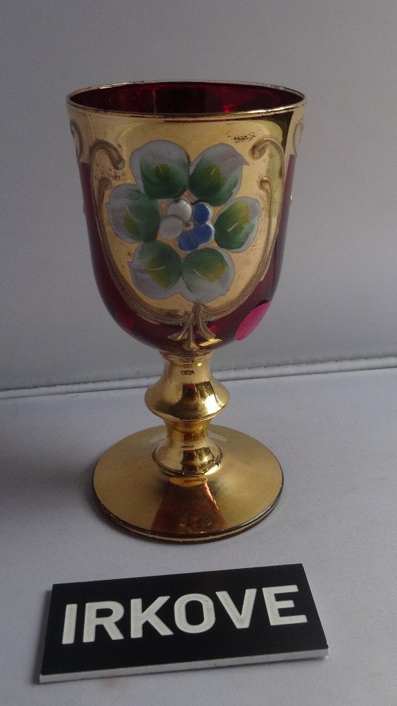 2 x LIKEURGLAS MURANO * MET GOUD OP VOET * Gaaf *, Verzenden
