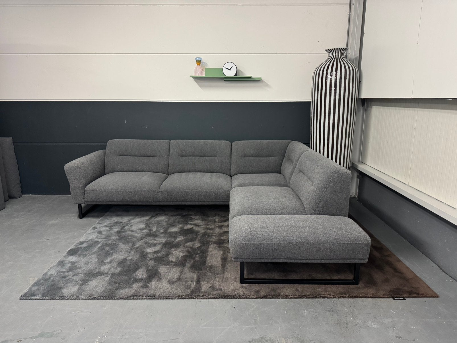 Nieuwstaat Montel Futura hoekbank | Teddy stof, Ophalen, 250 tot 300 cm, Hoekbank, Montel, goossens, enzo luca