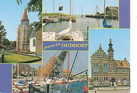 Ansichtkaart	Ouddorp	4-luik, Verzamelen, Ansichtkaarten | Nederland, Verzenden, 1960 tot 1980, Gelopen, Zuid-Holland