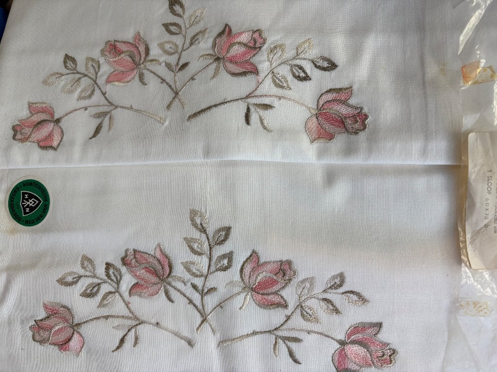 Eenpersoons laken met sloop, vintage, retro, nieuw., Eenpersoons, Wit, Overige typen, Katoen