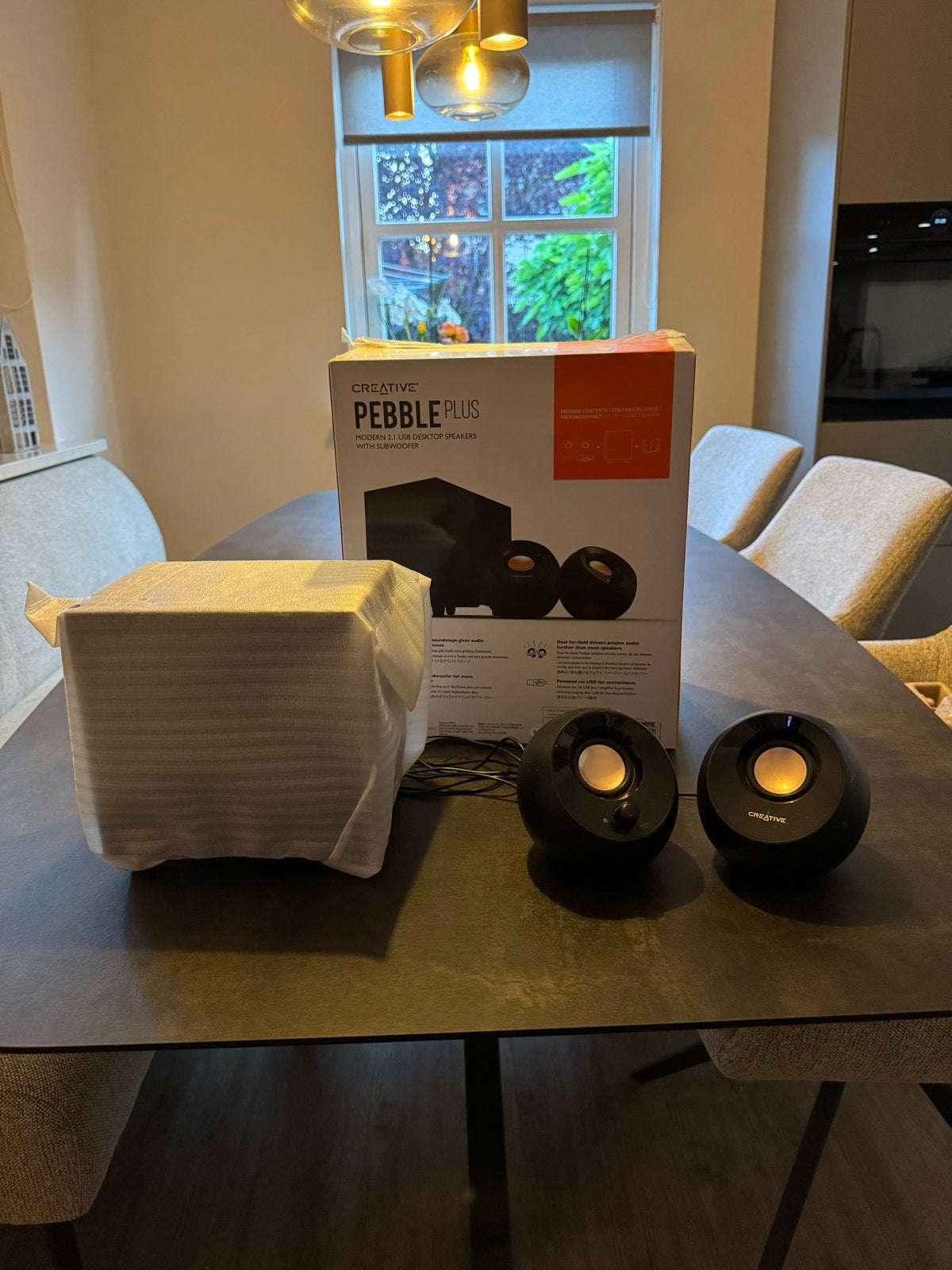 Creative Pebble Plus 2.1 USB Desktop Speakers met Subwoofer, Computers en Software, Pc speakers, Ophalen of Verzenden, Zo goed als nieuw