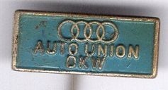 Auto Union DKW blauw op zilverkleurig auto speldje ( A_041), Ophalen of Verzenden, Zo goed als nieuw, Transport, Speldje of Pin