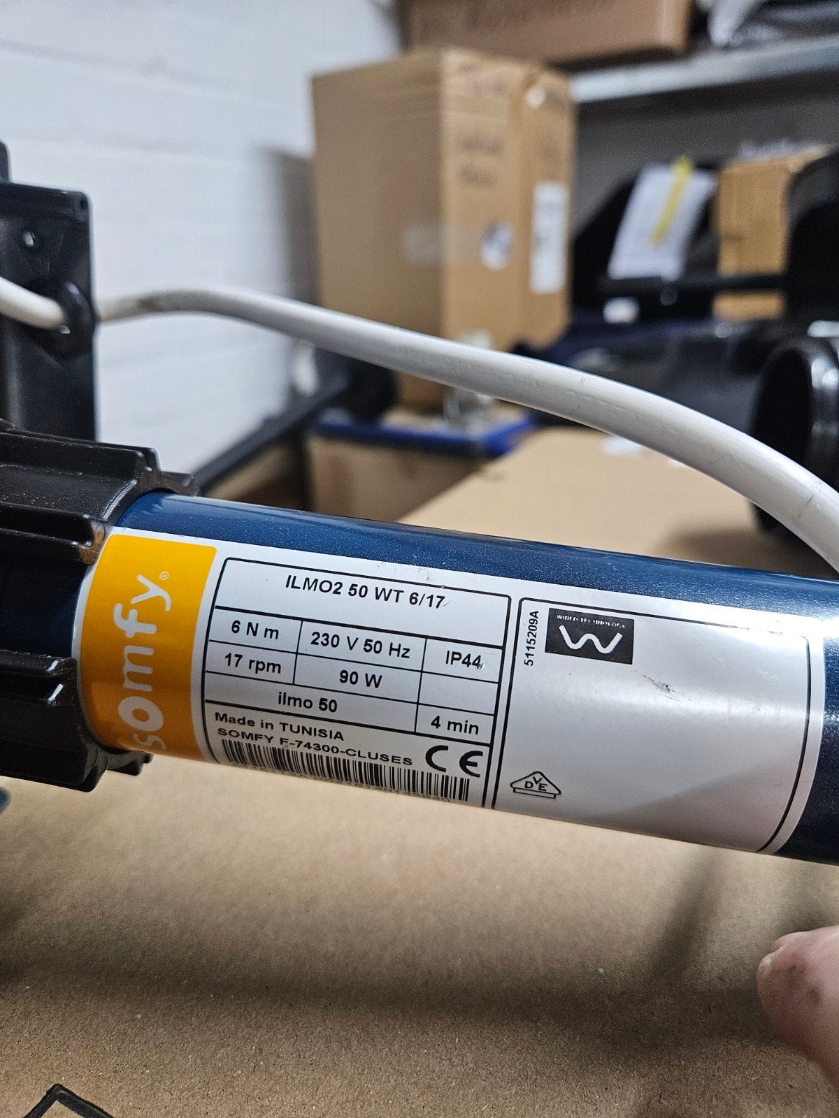somfy rolluik motor, Ophalen, 100 tot 150 cm, Nieuw, Wit