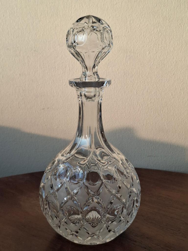 Vintage kristallen karaf met stop – zwaar geslepen kristal, Antiek en Kunst, Antiek | Glas en Kristal, Ophalen of Verzenden